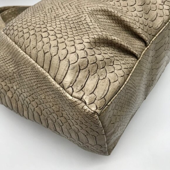 Marc Jacobs Taupe Snake Print Convertible Satchel - Picture 9 of 11
